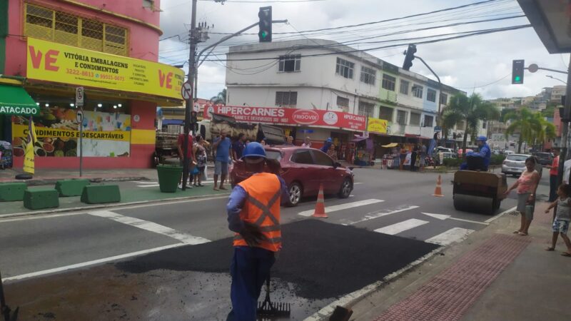 Prefeitura de Vitória realizou mais uma operação tapa-buraco agora no bairro Vila Rubim.