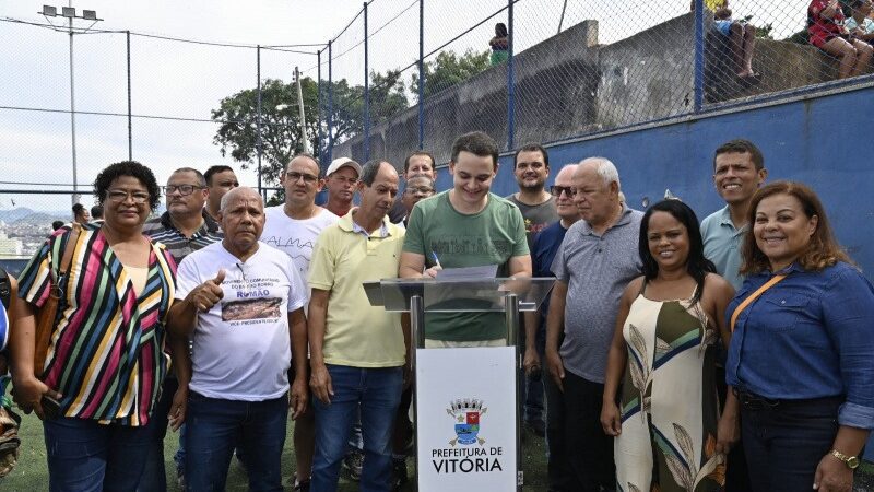 Campo do Sabará no Forte São João passará por reforma após assinatura de ordem de serviço pela PMV