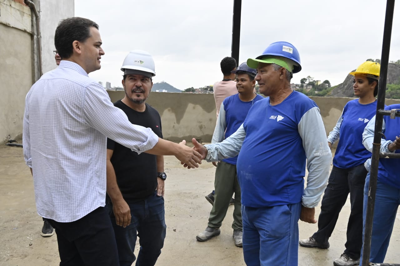 Pazolini visita obras da EMEF Paulo Roberto,em São Benedito, que está com 90% das obras concluídas e será inaugurada em fevereiro